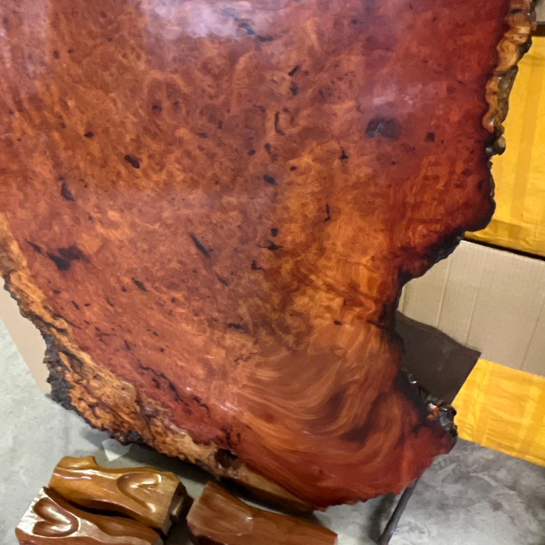 極上瘤杢 一枚板 天然耳付 無垢材 大型座卓 天板用