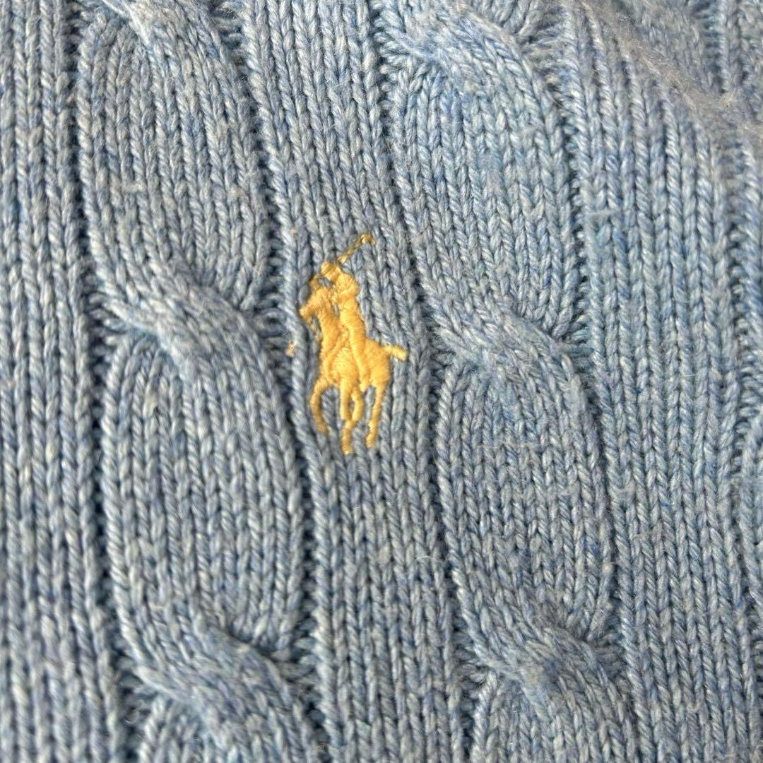 ポロラルフローレン ケーブルニット ハーフジップ セーター ポニーロゴ シルク