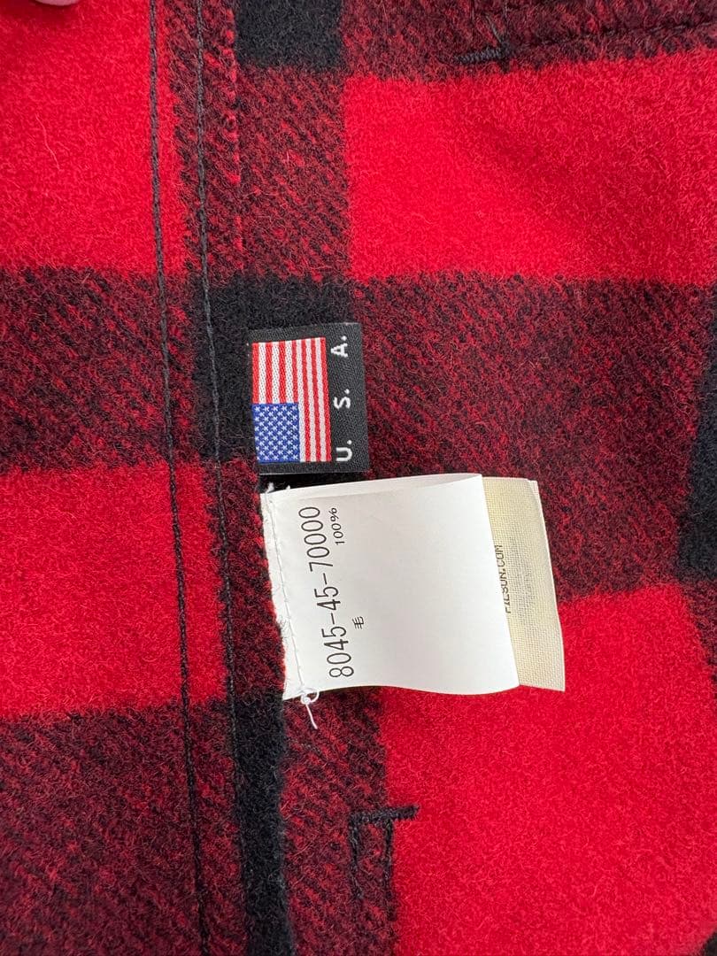 FILSON 赤黒チェック ベスト M