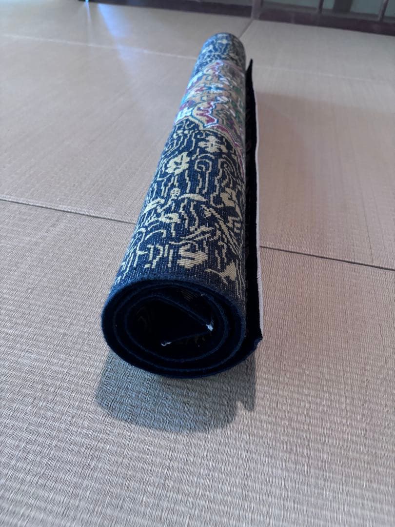 1*9様 龍村美術織物　絹　段通　仏寶　絨毯　半畳　仏壇　仏前　蓮池八稜華文　佛