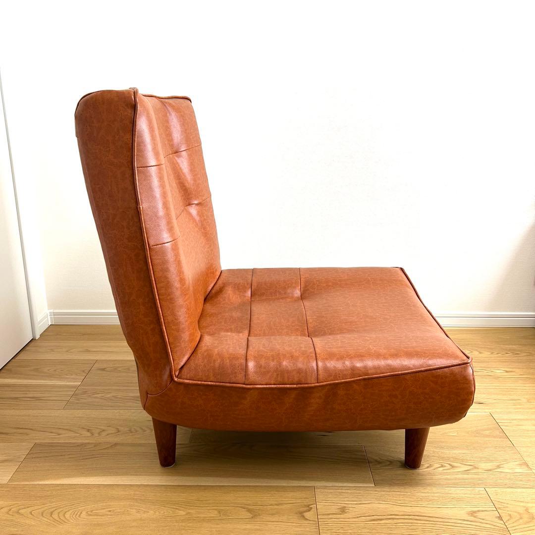 1人掛け リクライニング ハイバックソファ キャメル ヴィンテージスタイル