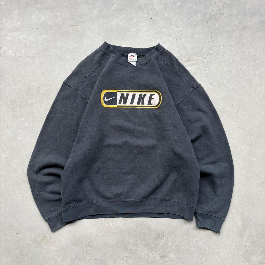 90s USA製　NIKE センターロゴ　スウェット　フェード　短丈　BOX
