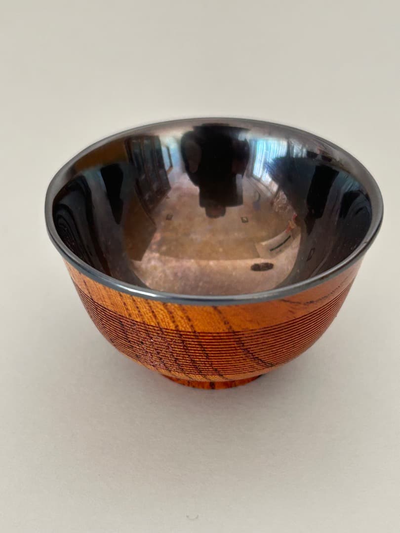 盃 (木地に純銀内張) ３客　打物師 鉄邦作