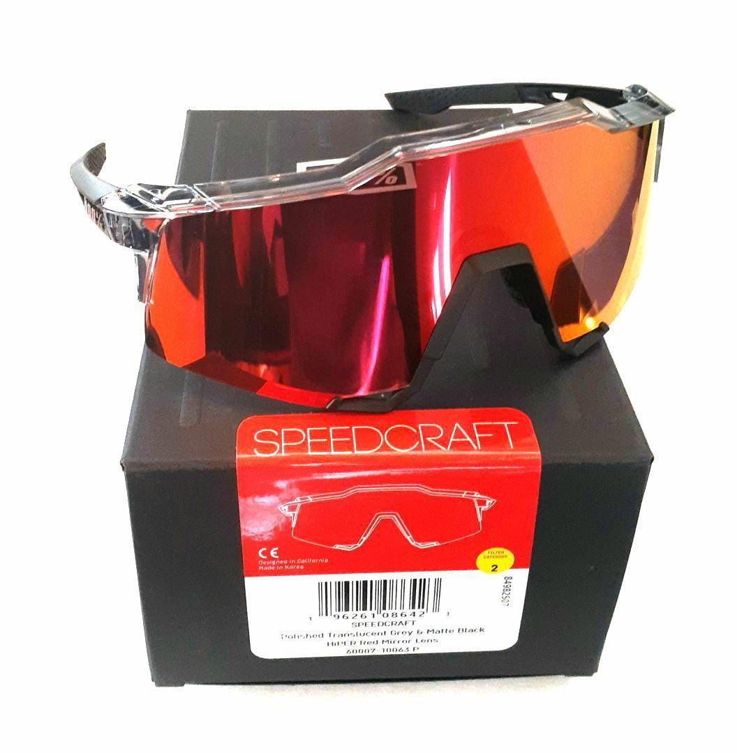 2025新作 100% Speedcraft クリアグレー ブラック サングラス