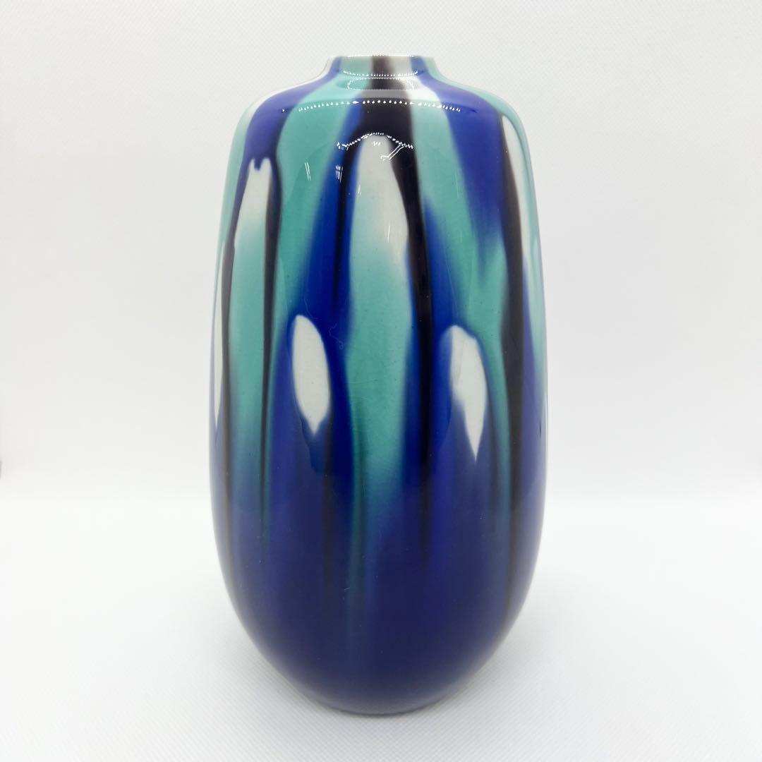 九谷焼 人間国宝 三代 徳田八十吉 耀彩 金銘 壺 花器 共箱 共布 陶歴付き