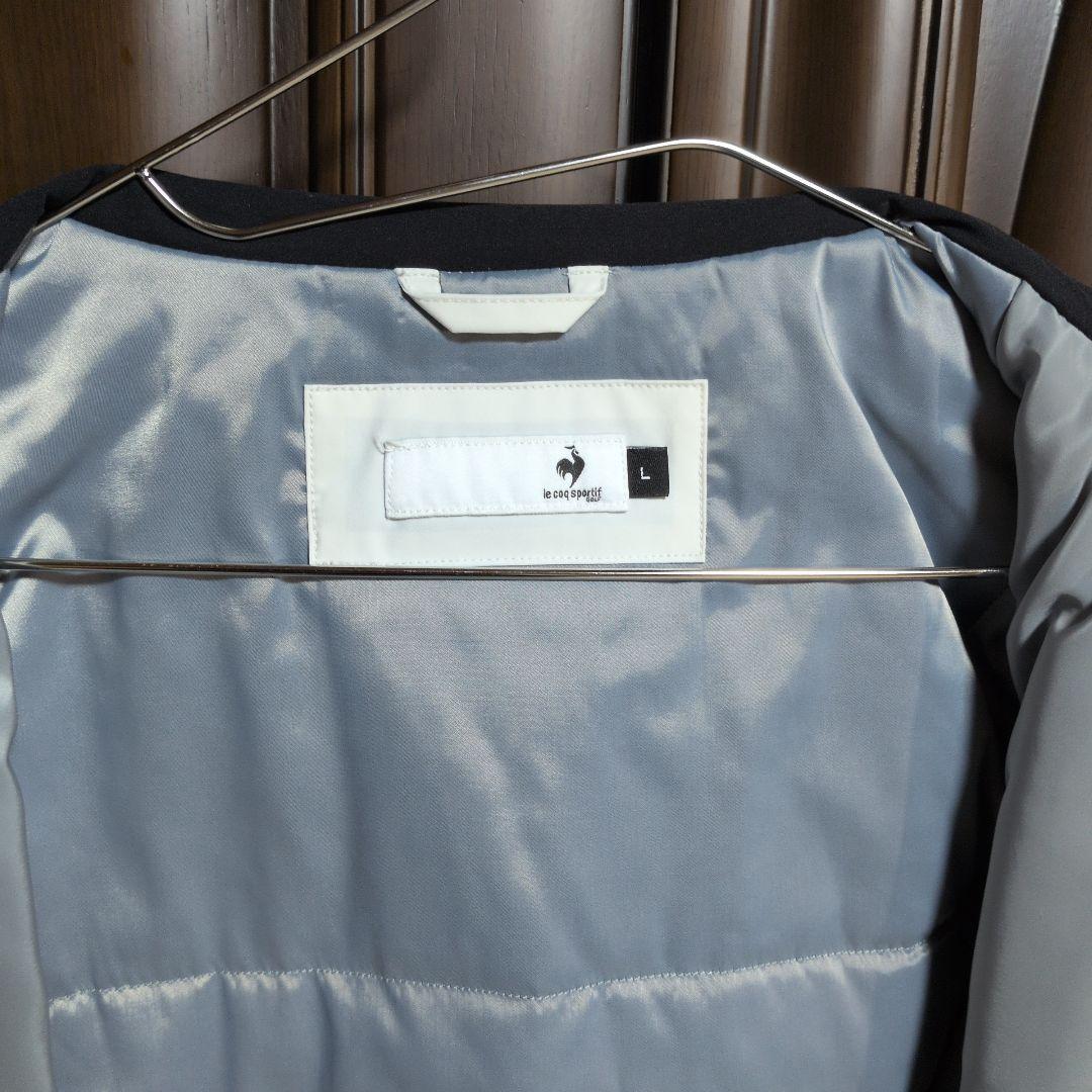 ルコックゴルフ:メンズ:Lサイズ:中綿2WAYブルゾン:　ゴルフウェア:白/青