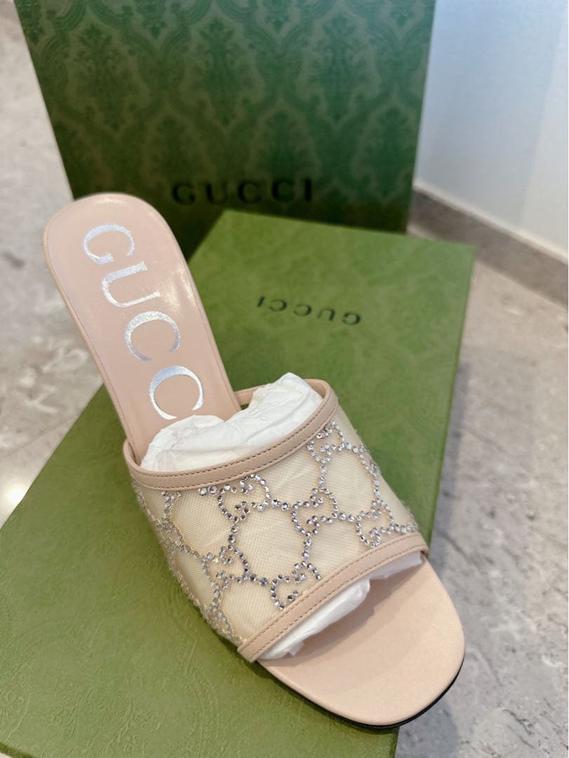 ✨新品✨GUCCIミュールサンダル37✨GGクリスタル✨早いもの勝ち✨翌日発送♡