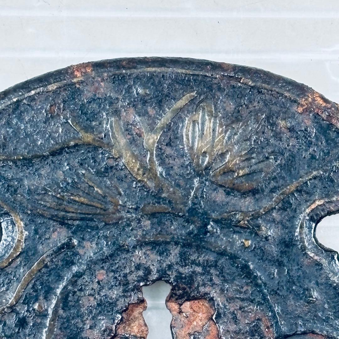 刀装具　鍔　平安城　当時物　骨董　 刀鍔　 時代武具