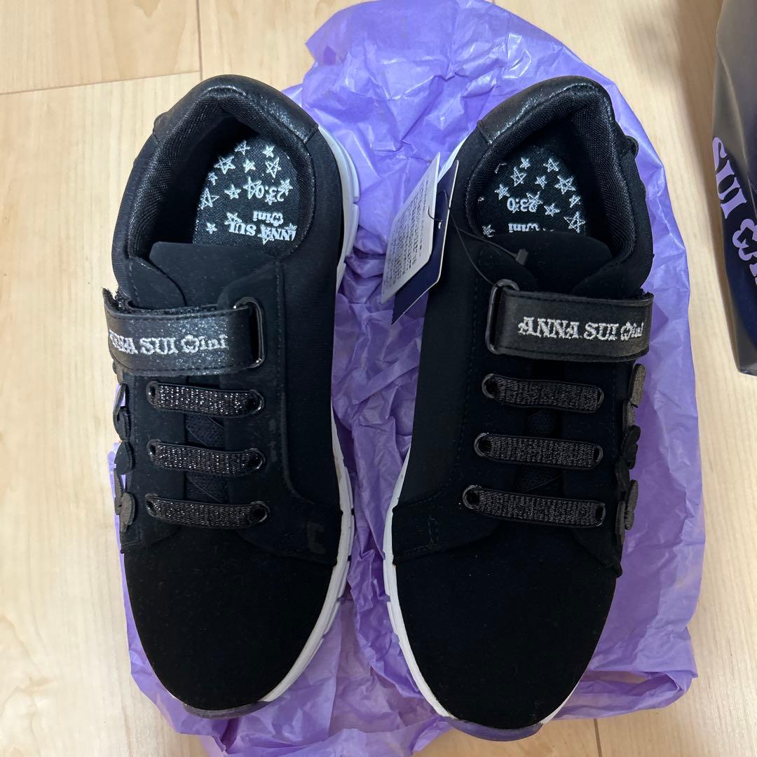 ANNA SUI Mini バタフライスニーカー ブラック　23センチ