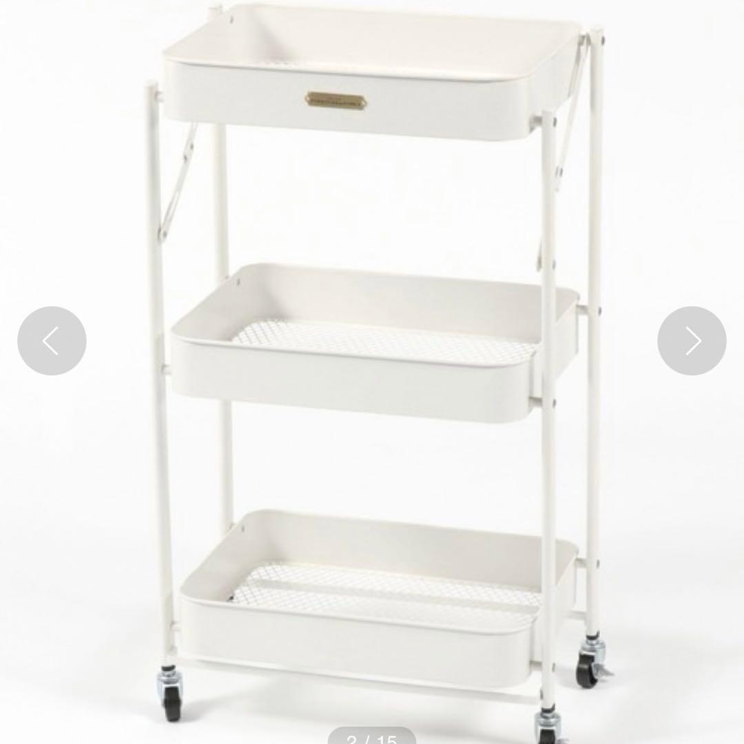 niko and... 折り畳み3段ワゴン ホワイト