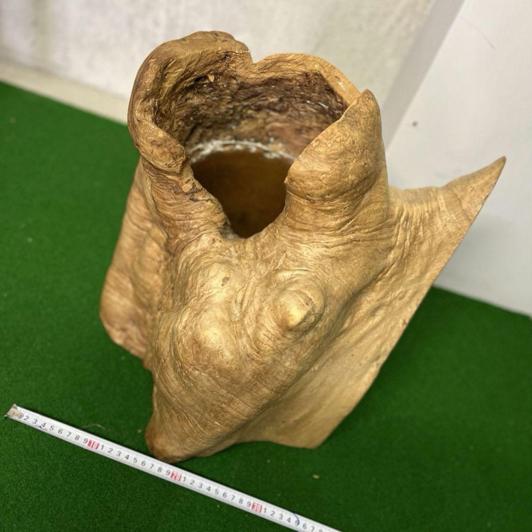 花器　木の根っ子？銅