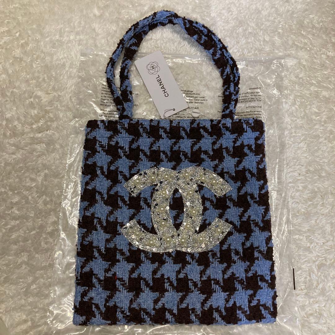 CHANEL ツイードトートバッグ　パールビジュー