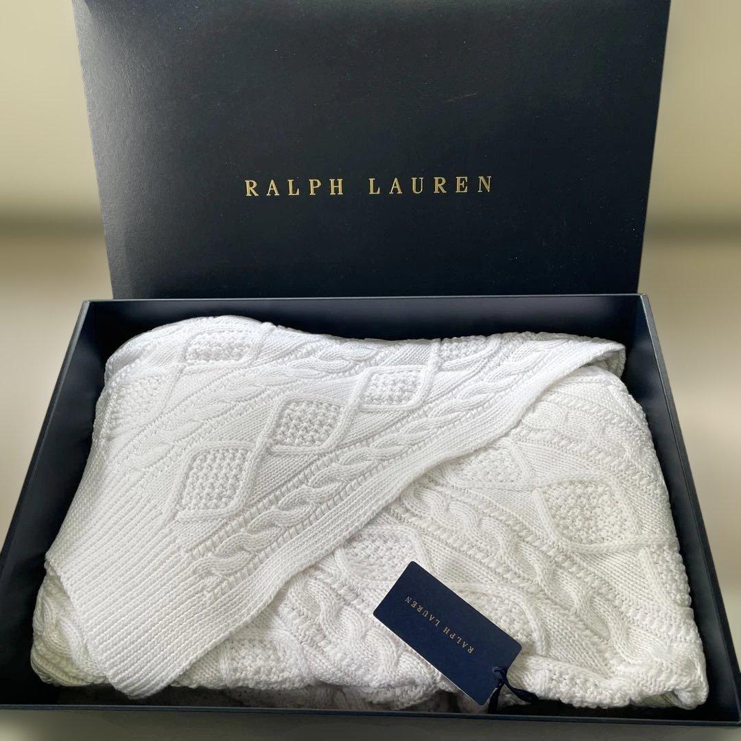 新品未使用 Ralph Lauren ケーブル編みブランケット