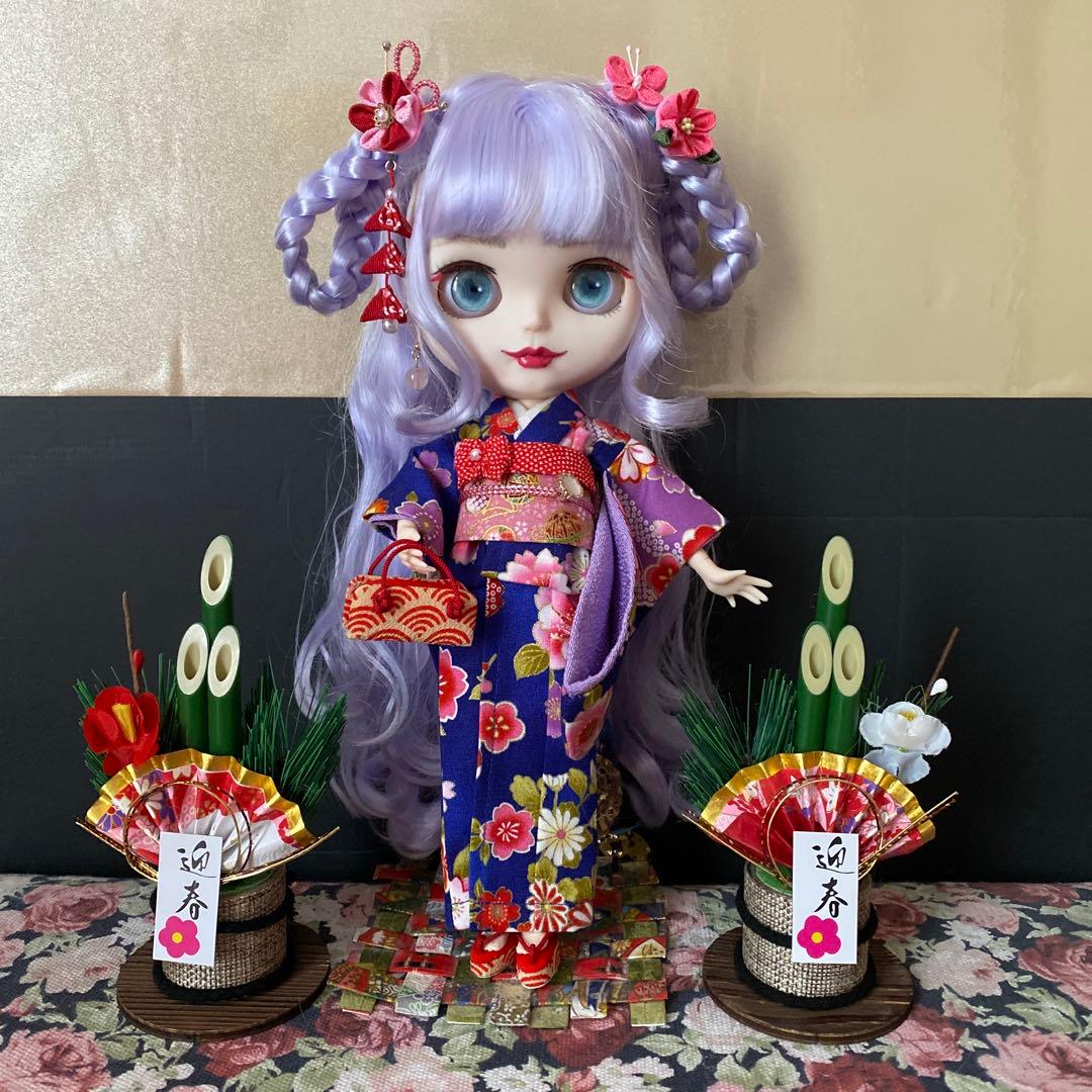 『謹賀新年 2026』カスタムドール 薄いピンク&水色mixふんわりパープルヘア