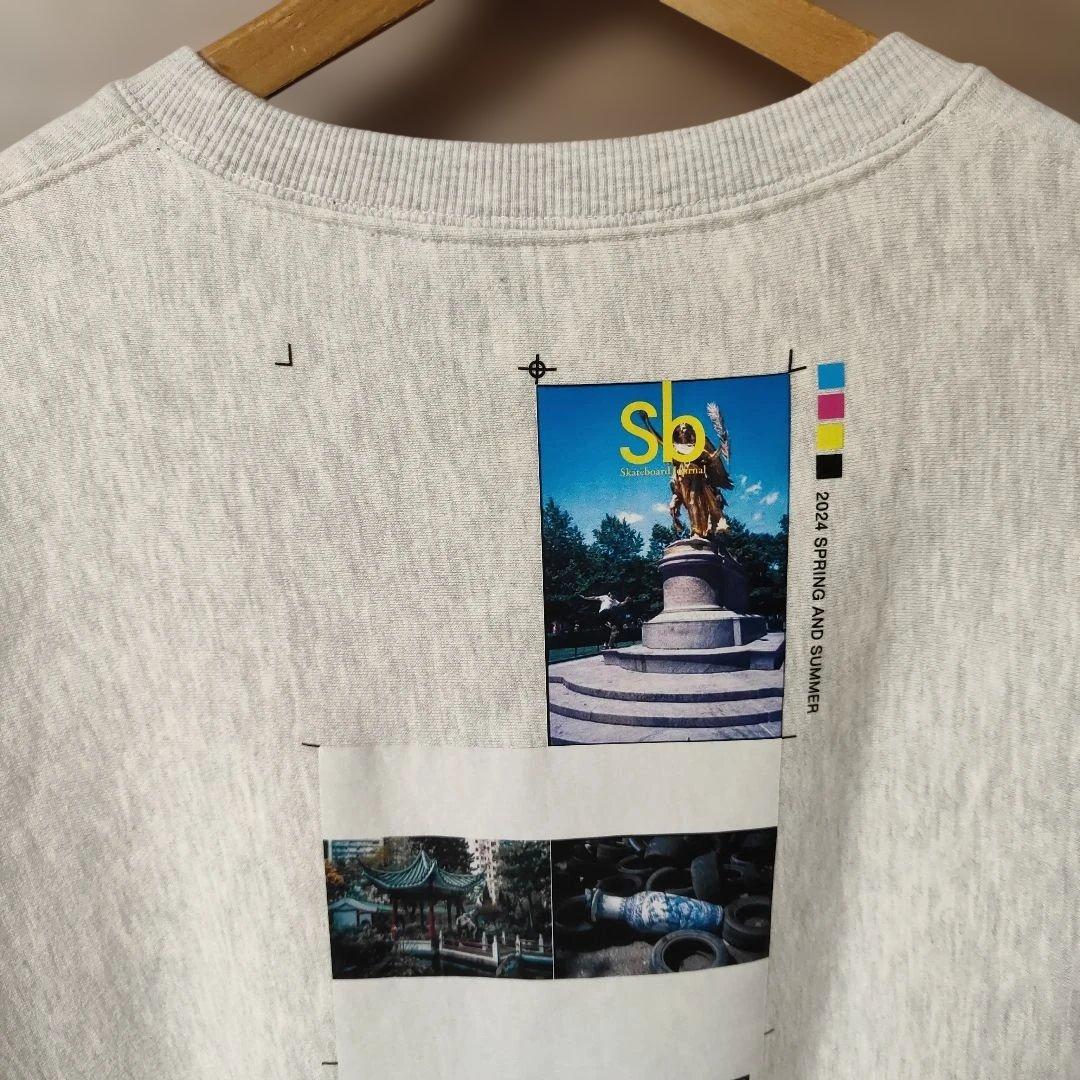 極美品FAT前後両面プリントSbコラボスウェット大きめSKINNY(L) グレー