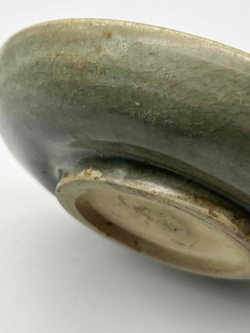 宋時代　青磁　龍泉窯花紋皿　青磁茶盤　 希少貴重　鉢　茶碗　唐物(F-113)