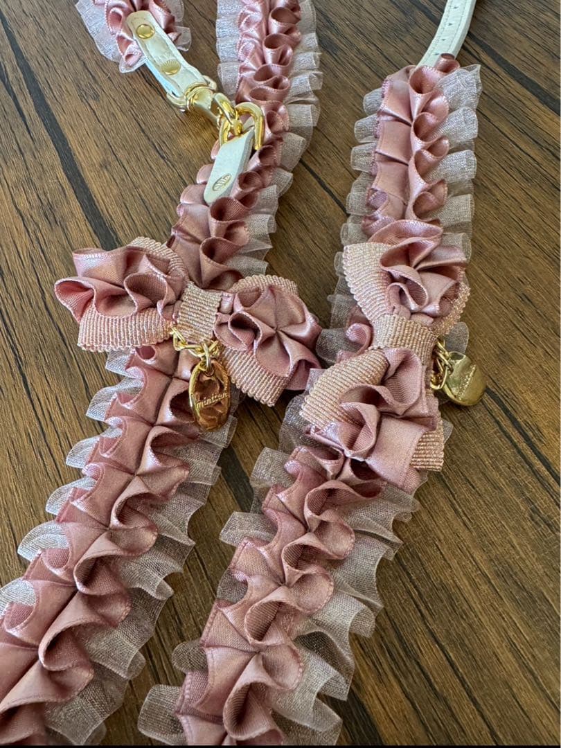 minttan ミントタン タックフリルリボン カラー＆リードセット