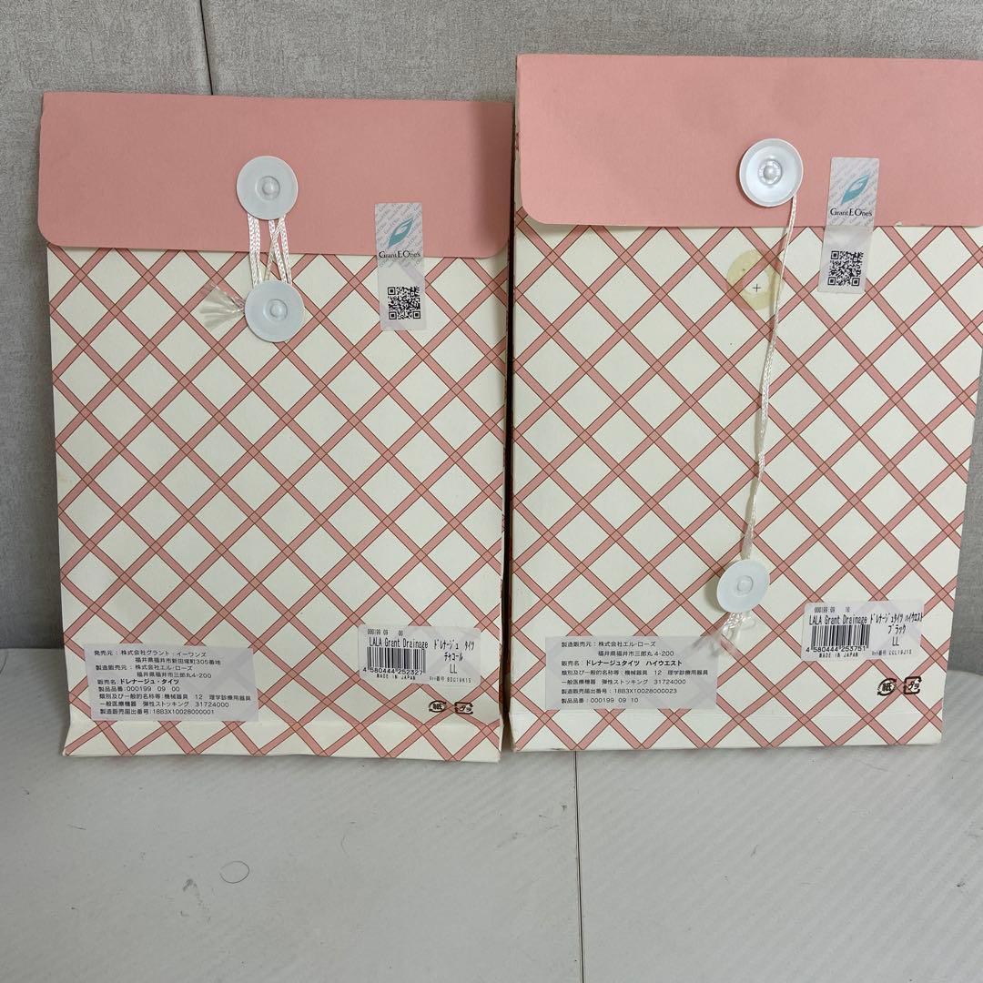 LALA Grant Drainage タイツ　ブラック　チャコール　ＬＬ