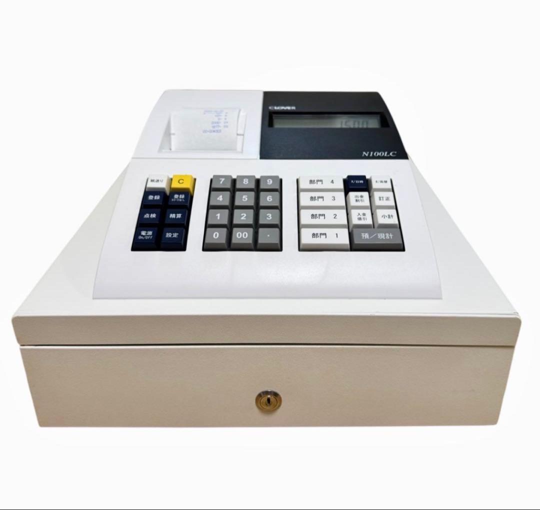 【美品】CLOVER 電子レジスター N100LC レシートロール17個付き