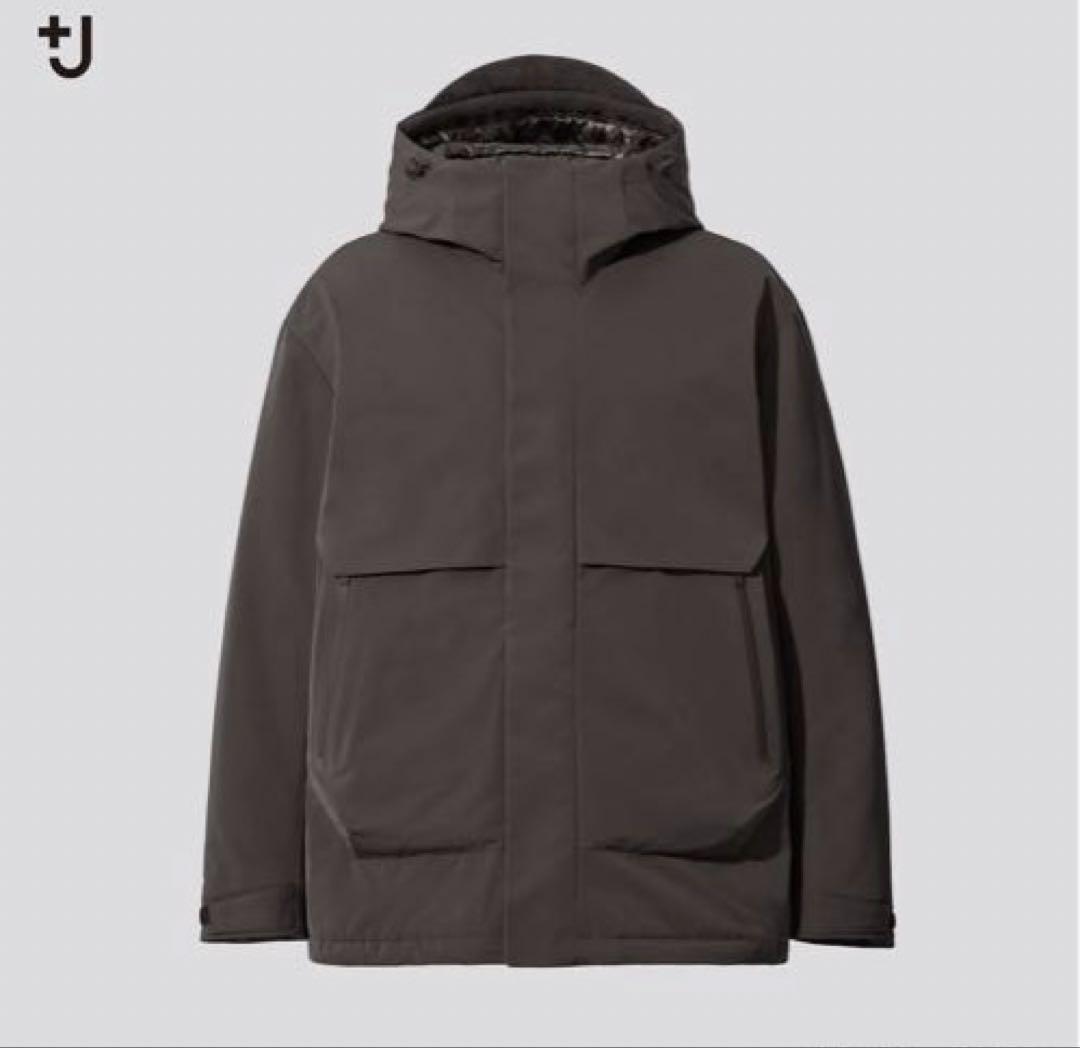 UNIQLO+J ハイブリッドダウンオーバーサイズパーカー ダークグレー　L