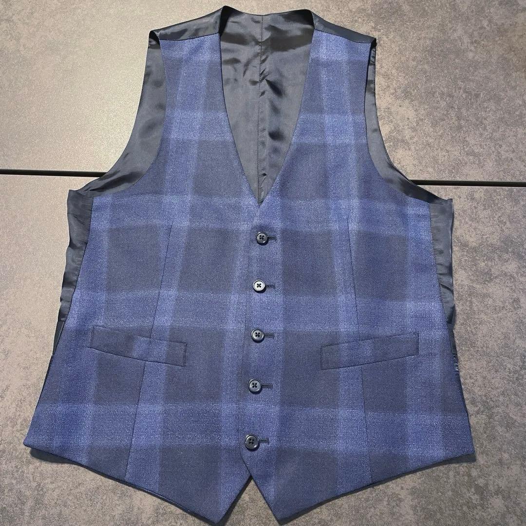 LARDINI横浜高島屋正規店購入　ジレ チェック柄 シルク混 定価82500円