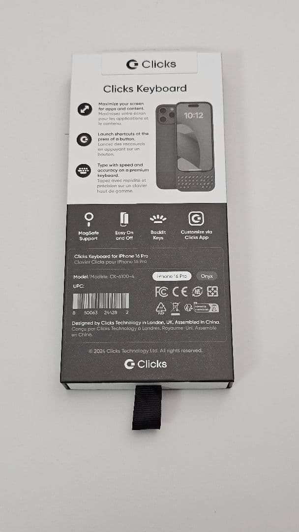 Clicks Keyboard iPhone 16 Pro用 黒 新品未開封