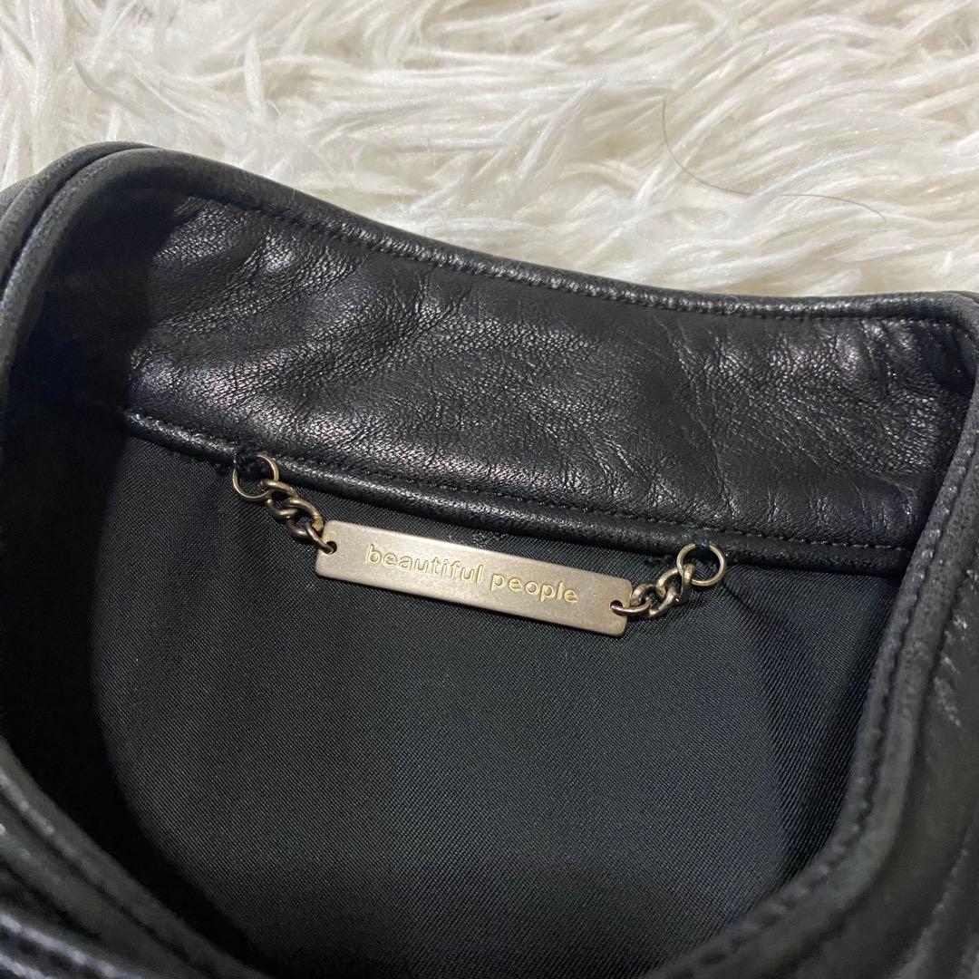 ビューティフルピープル　ホースレザー　シングルライダースジャケット　Mサイズ　黒