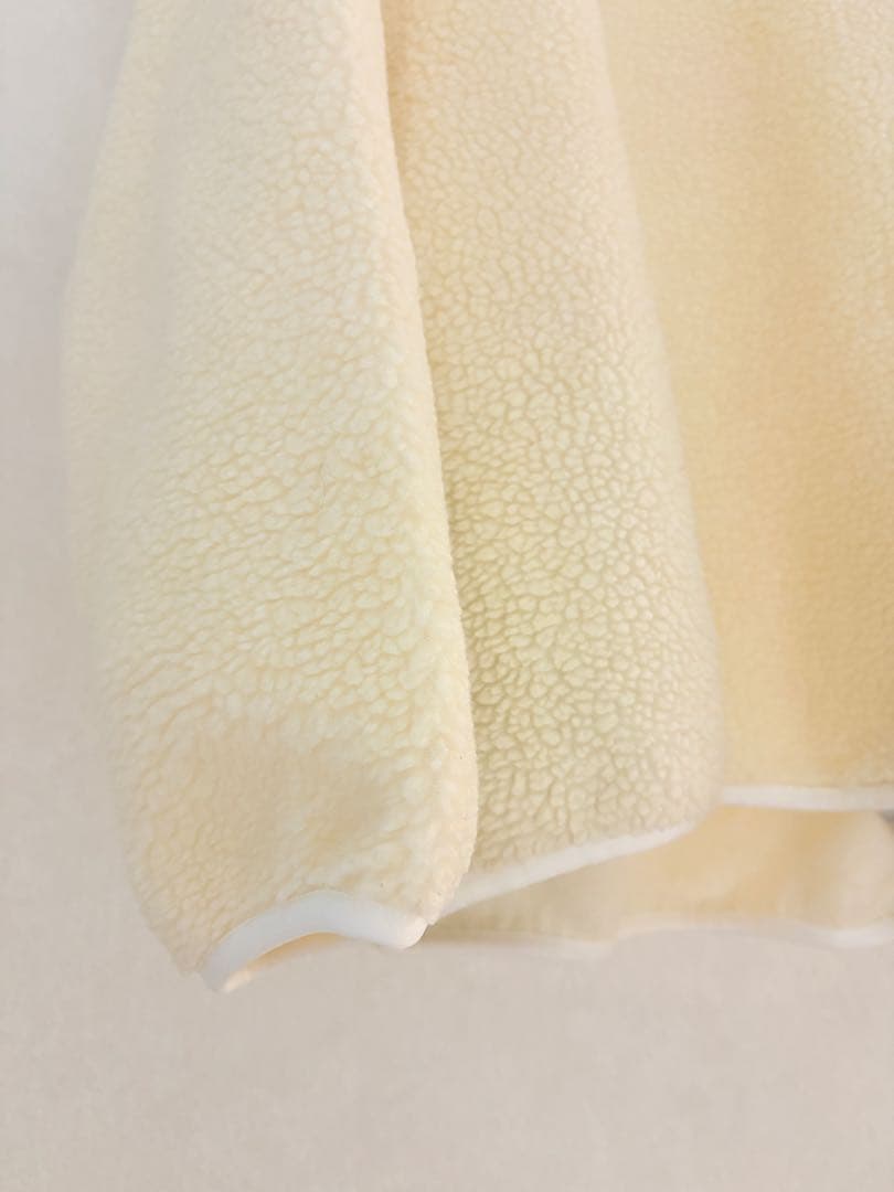 美品 ビームスゴルフ ボアジャケット ロゴ刺繍 XL ホワイト フリース 防寒