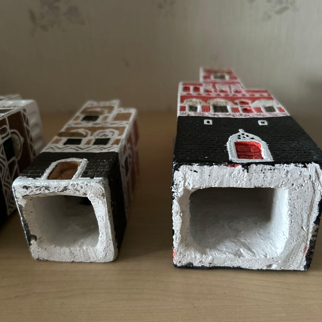 イエメン建物　インテリアオブジェ4点セット
