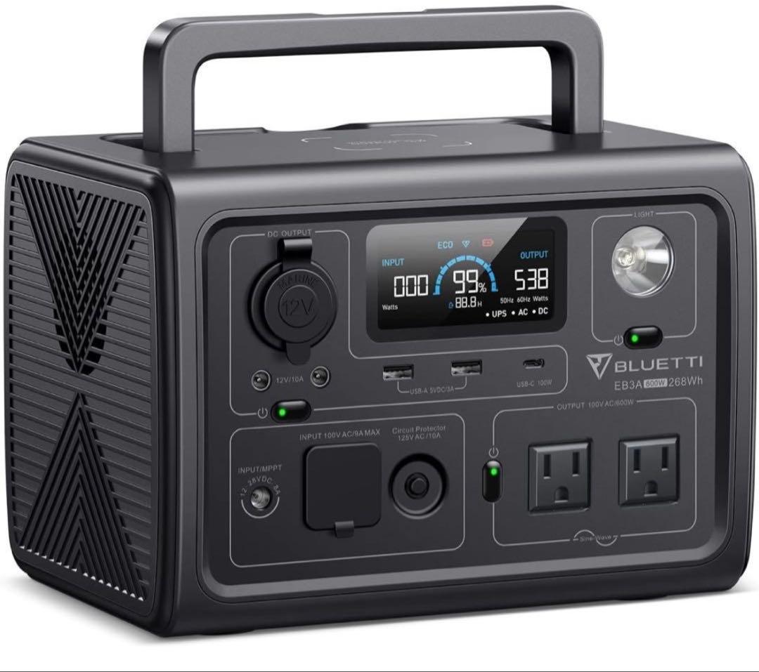 BLUETTI ポータブル電源 EB3A 268Wh アウトドア キャンプ