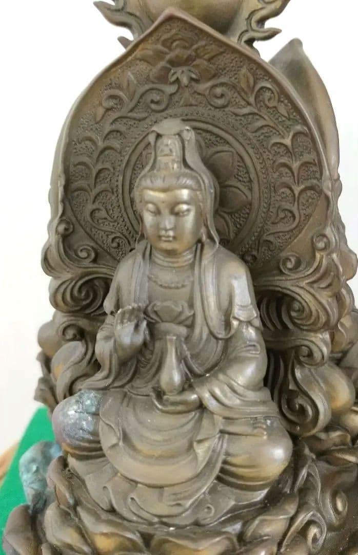 ✨蔵出しセール中❗希少　仏教美術品　銅製西方三経三尊座像（大）仏像　 縁起置物