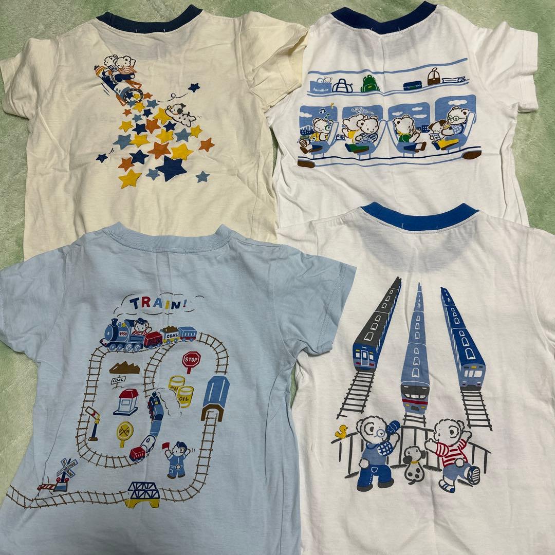 ファミリア　110 半袖　Tシャツ　電車　新幹線　鉄道　おはなしTシャツ