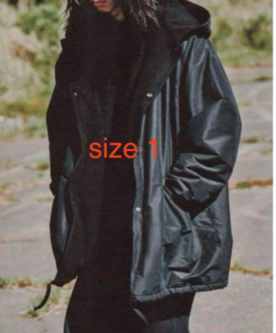 COMOLI 20AW コットンシルクフーデッドコート NAVY SIZE1