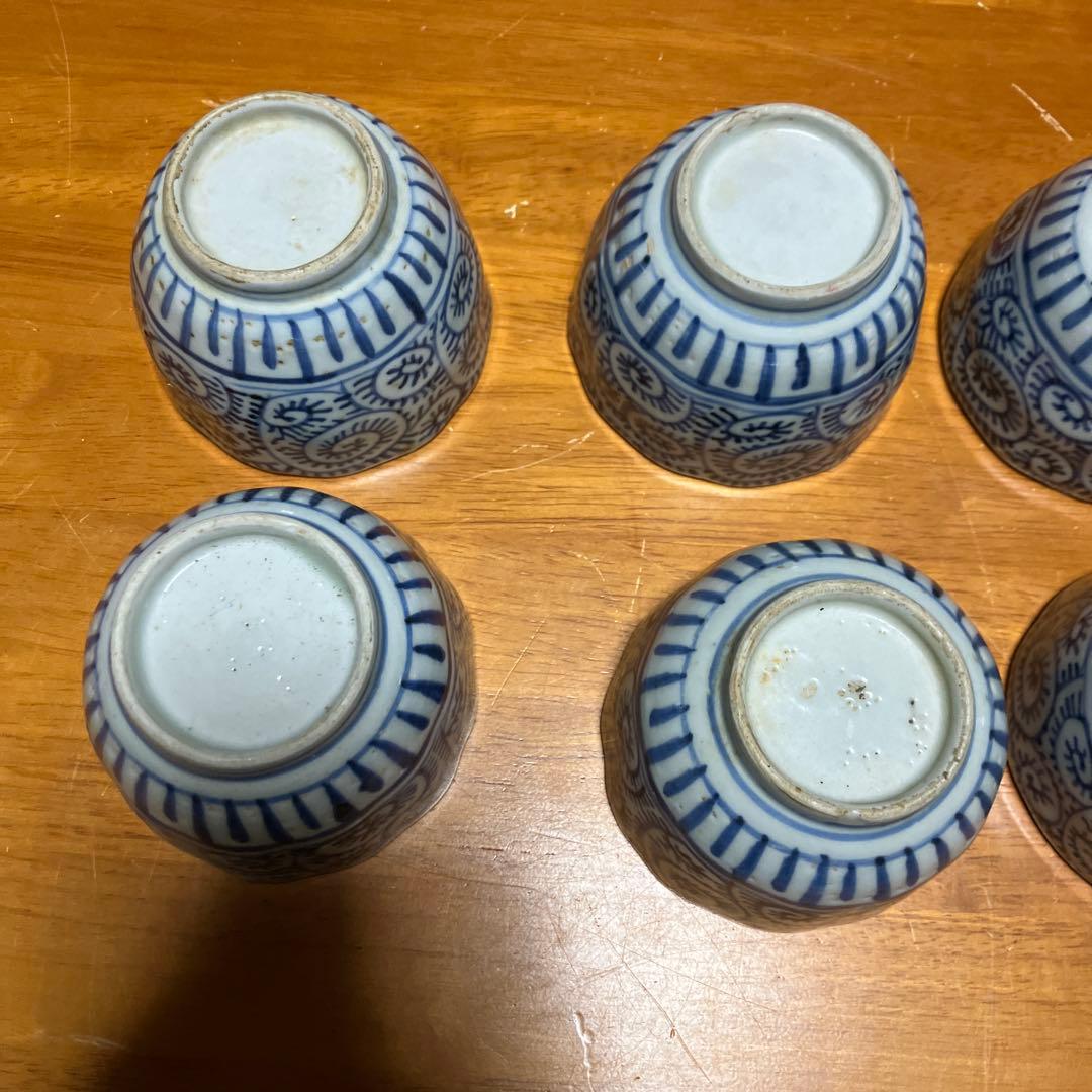 蛸唐草模様　蕎麦猪口　骨董品　アンティーク