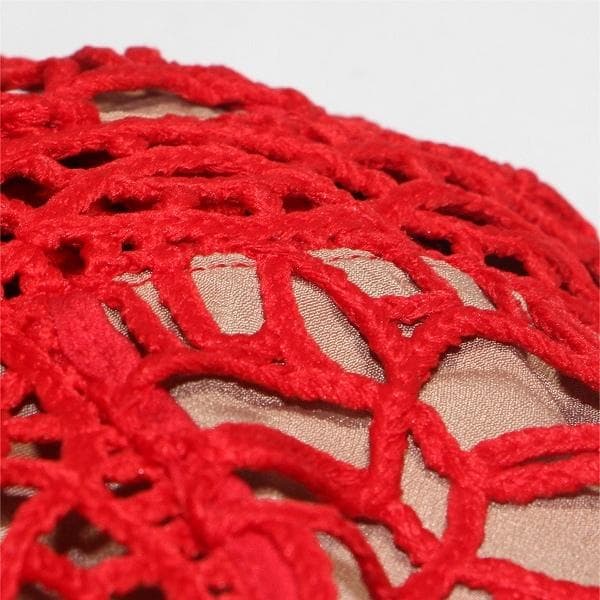 ｙ*ｉ様 セルフポートレイト ワンピース ギピュールレース 赤 UK10 未使用