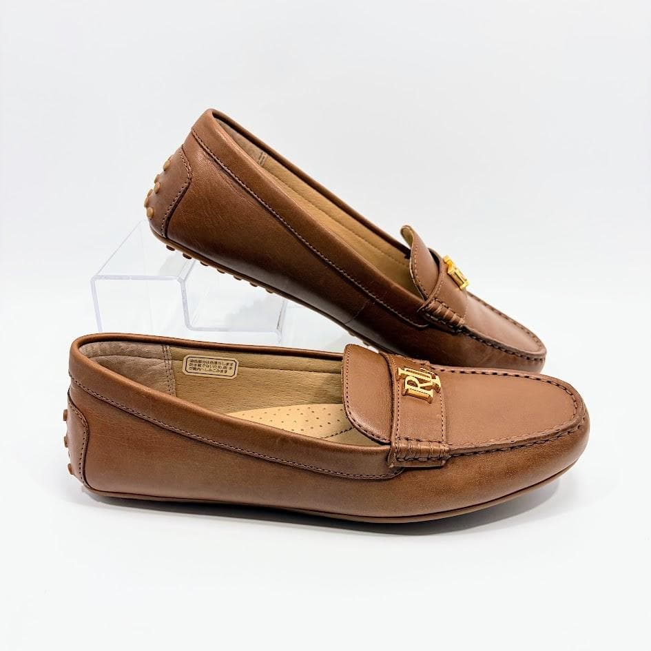 【美品】LAUREN ラルフローレン ドライビング シューズ ロゴ ローファー