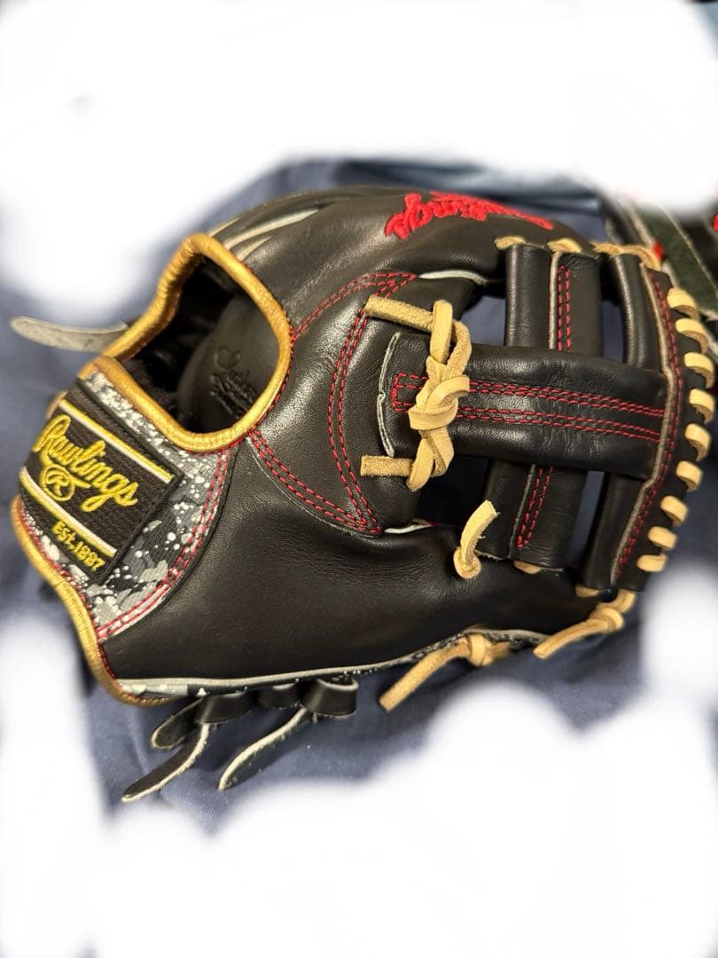 e*4様 Rawlings トレーニンググローブ 黒/赤