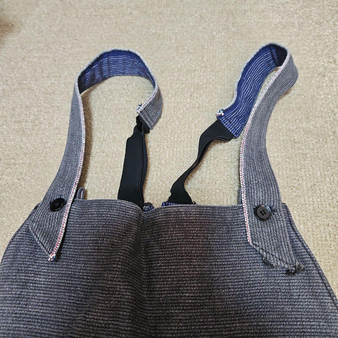 フレンチ vintage 希少 ピケ オーバーオール グレー