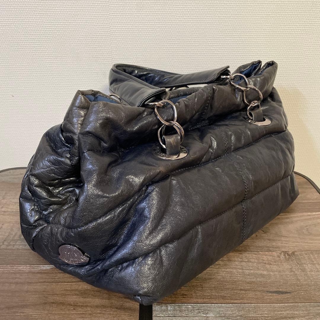 MONCLER レザーダウントートバッグ