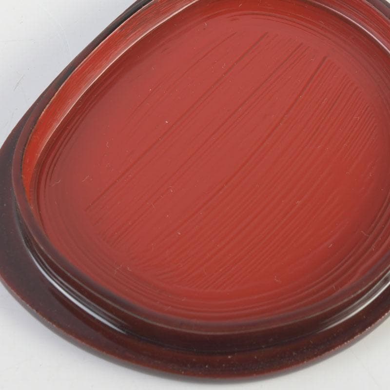 茶道具　輪島塗　茶平一斎作　鈴虫蒔絵　団扇形香合　共布共箱　V　9802