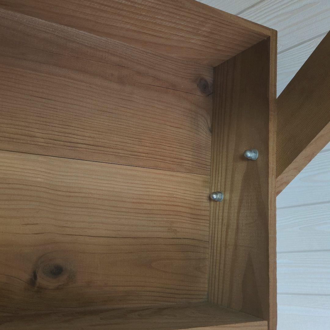 木製　陳列用傾斜ラック　4段　ワイン陳列棚　希少　店舗ディスプレイ　ワイン木箱