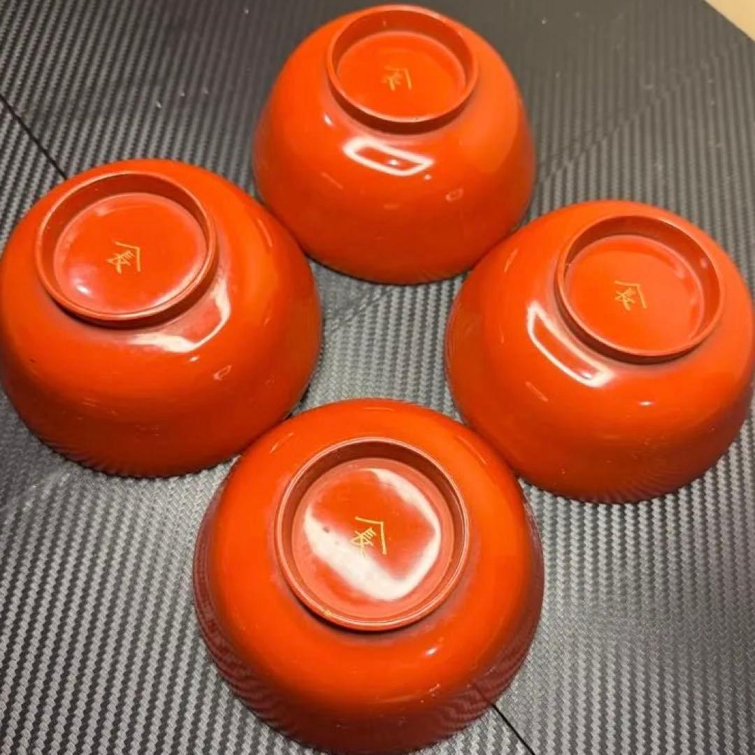 【超希少・極美品‼️】昭和 当時物 伝統工芸品 輪島塗 漆器 高級お椀 4コセット