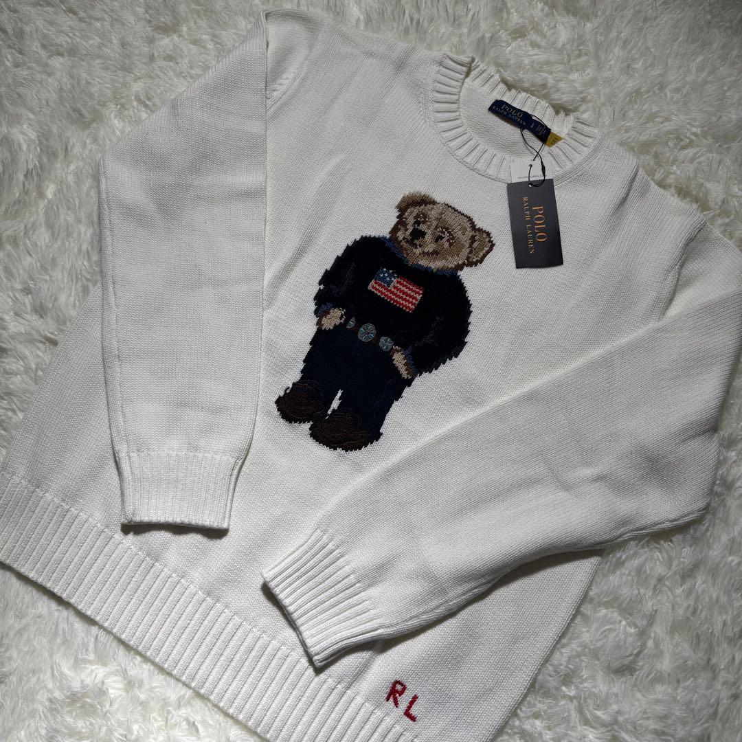 Lサイズ　ラルフローレン ポロベア セーター ホワイト メンズ　レディース