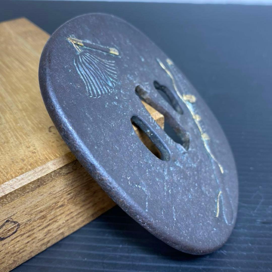 江戸時代　宗吉銘　金象嵌　大鍔　204g 東さ7-1012☆2F