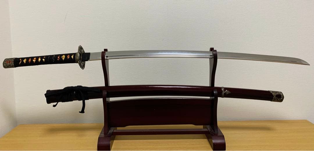 【模造刀】日本刀 打刀 加州藤原清光 朱呂鞘拵 樋入刀身