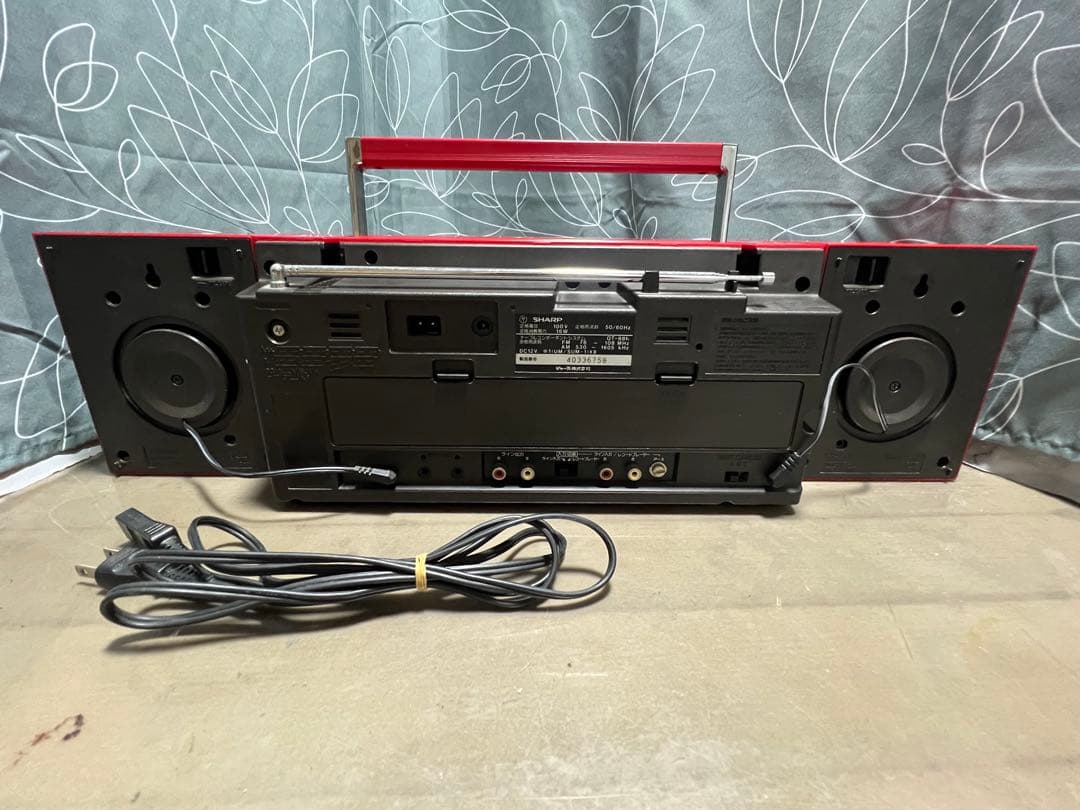 レトロ SHARP QT-88R 赤色 ラジカセ カセットデッキ