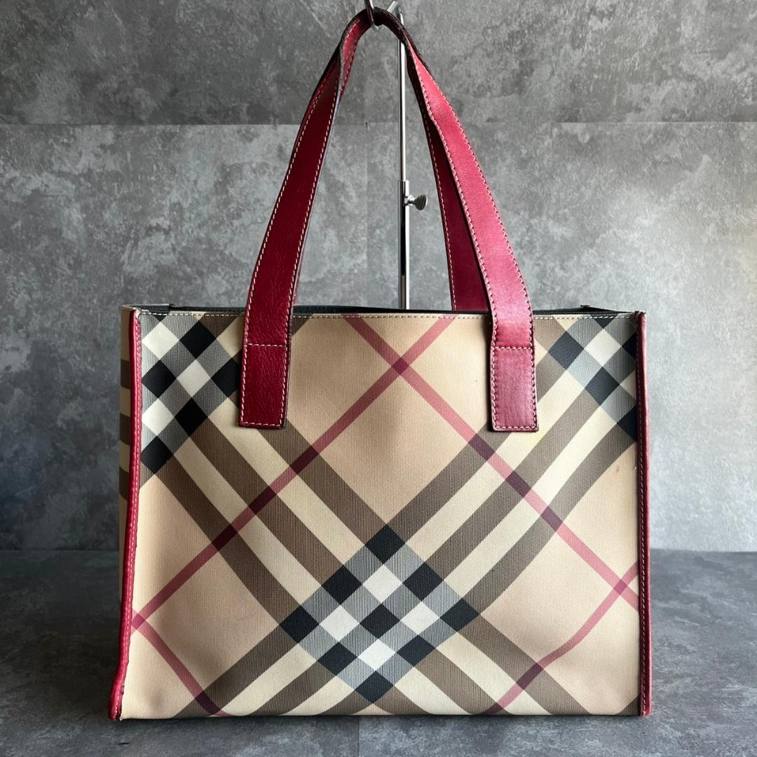 ⭐️BURBERRY⭐️バーバリー トートバッグ ノバチェック レッド