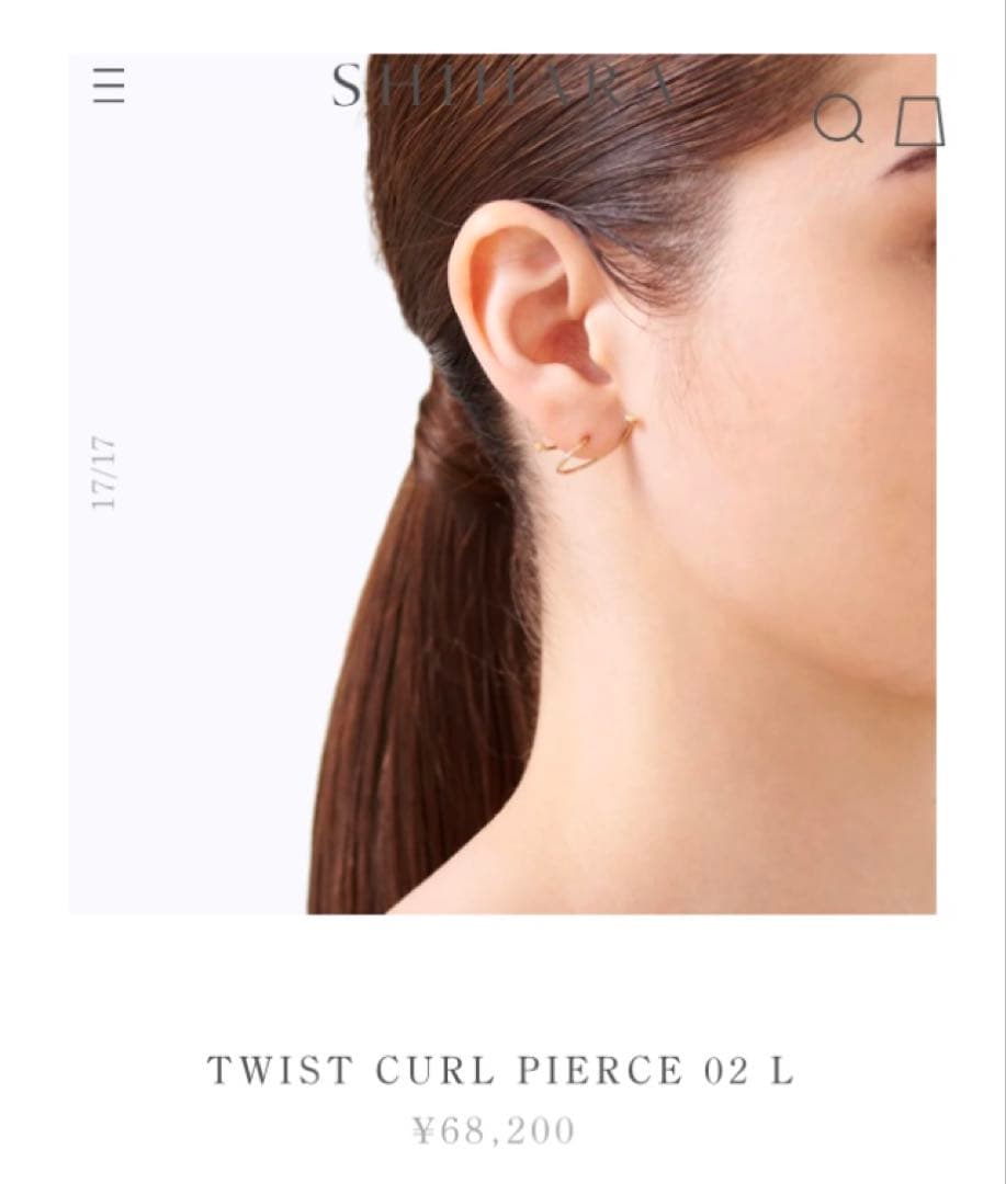 shihara ツイストカールピアス02 L