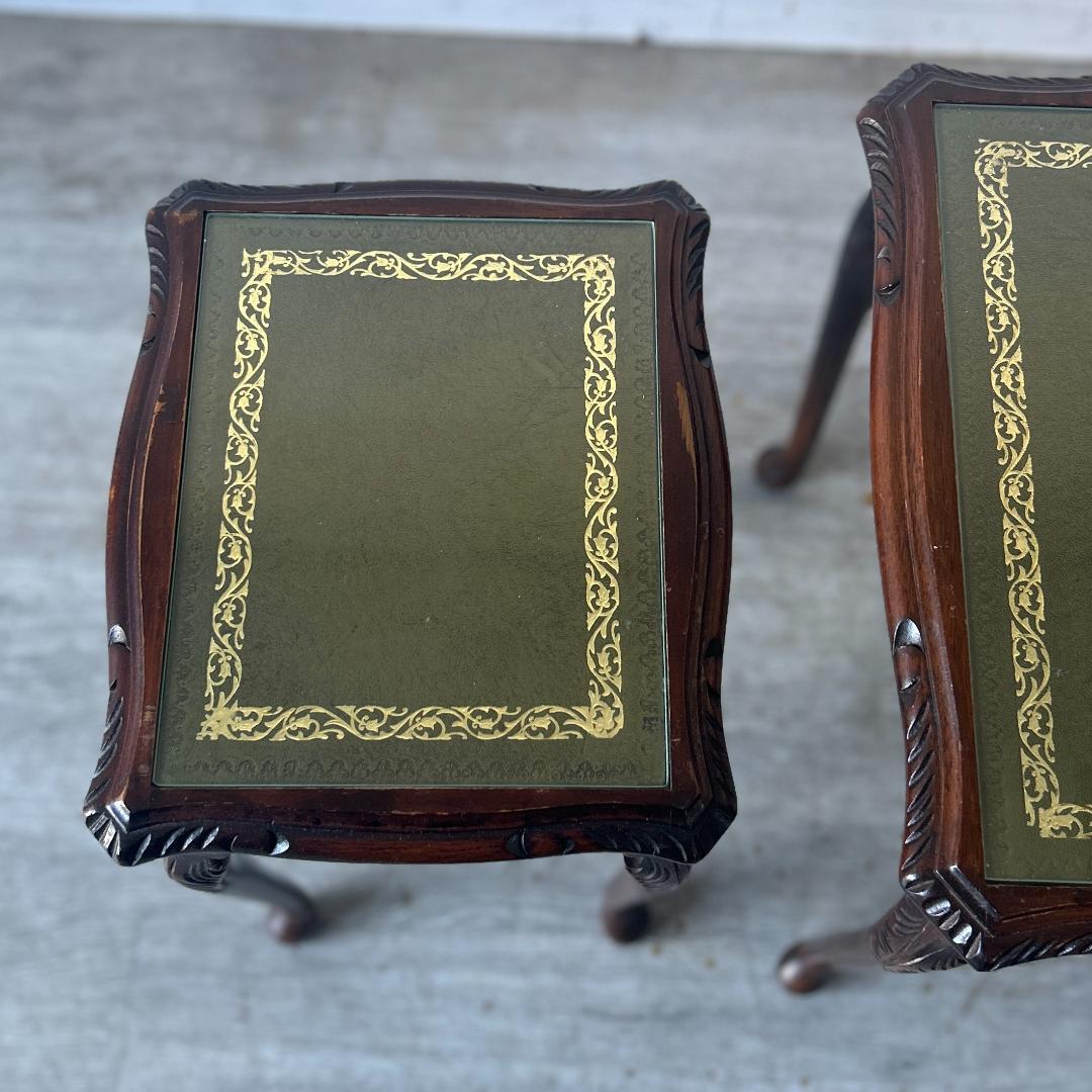 イギリス アンティーク家具 ガラストップ ネストテーブル 1960年頃 949A