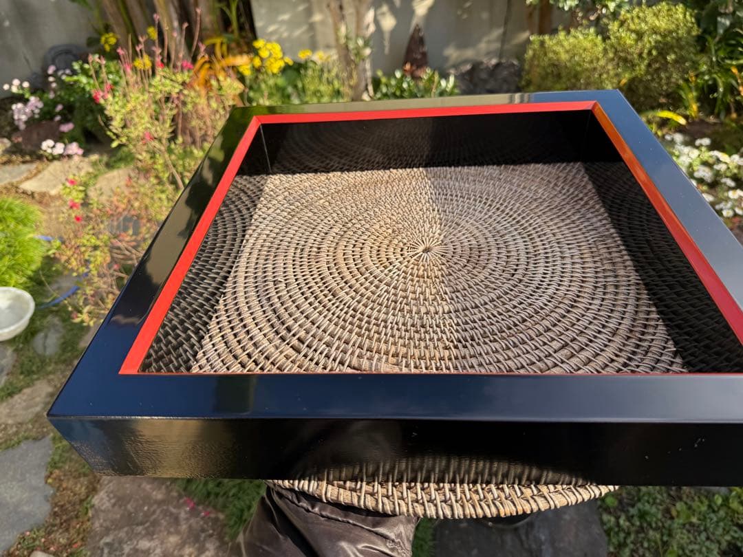 京都の素敵なヴィンテージ　茶道具　いろり　黒と赤の漆仕上げ